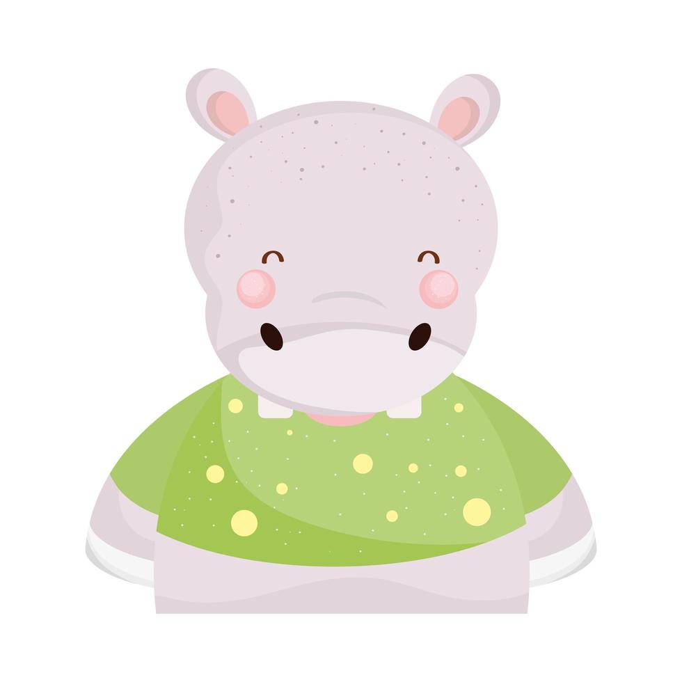 cute hippopotamus animal n vector