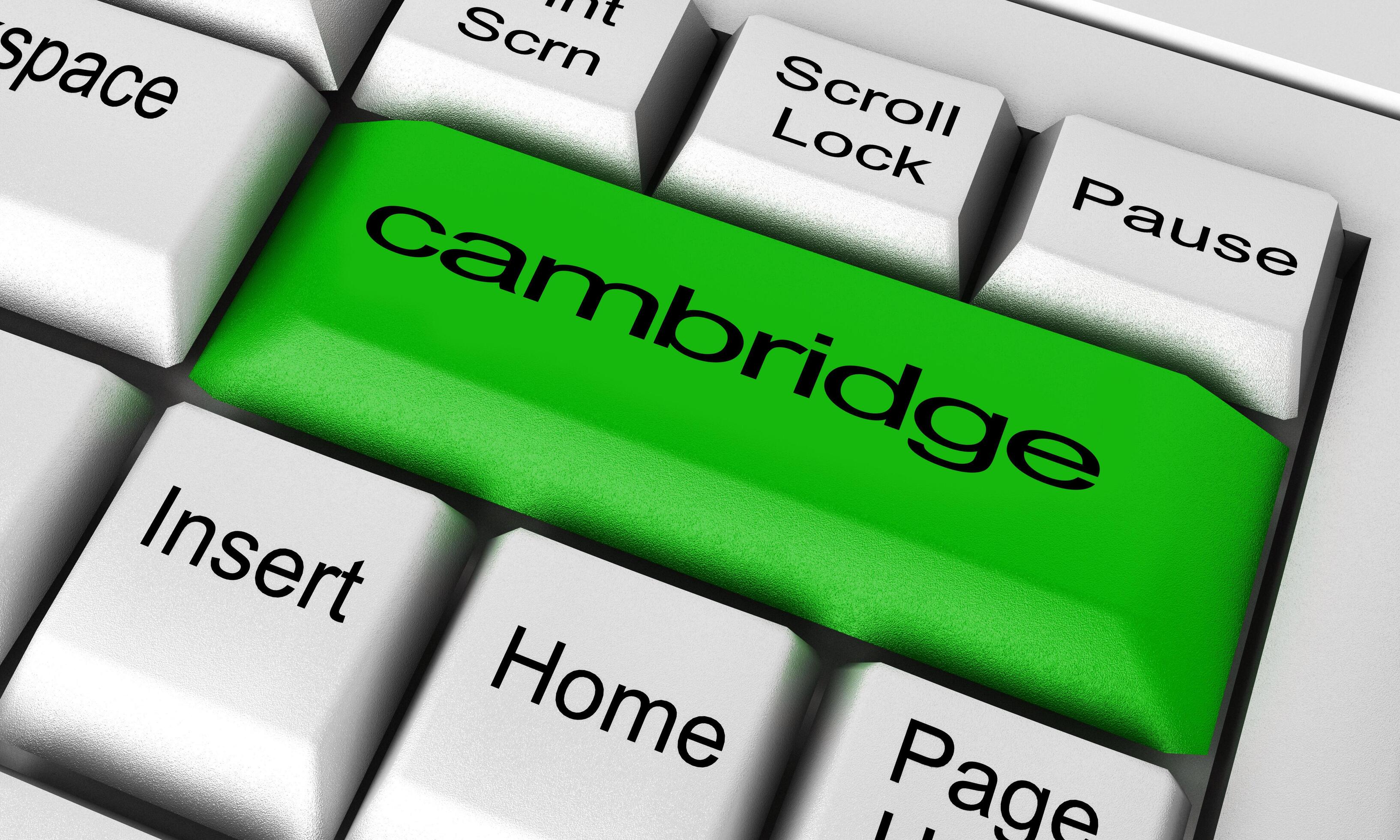 cambridge word on keyboard button 6197693 Stock Photo at Vecteezy