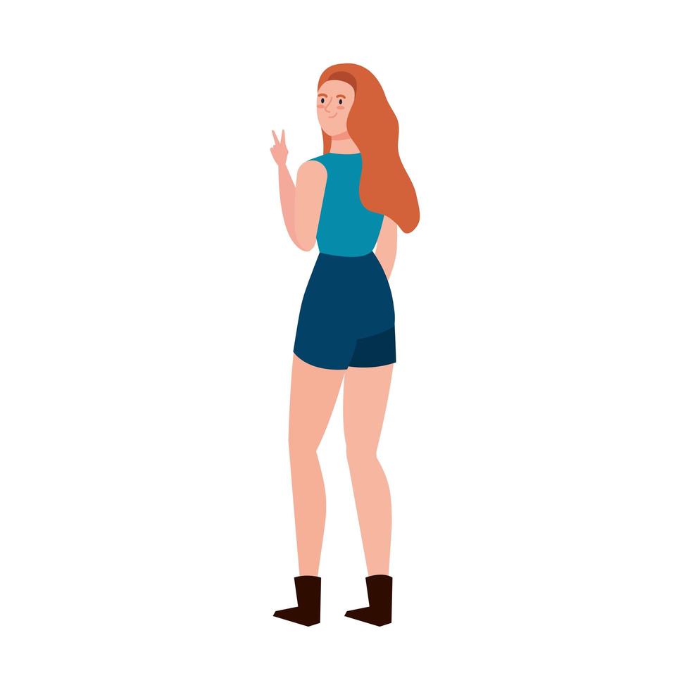 avatar aislado mujer al revés diseño vectorial vector