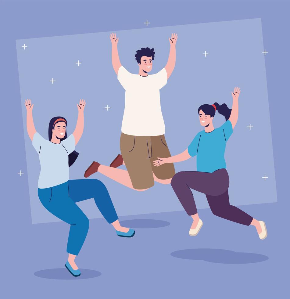 people jumping in the air vector