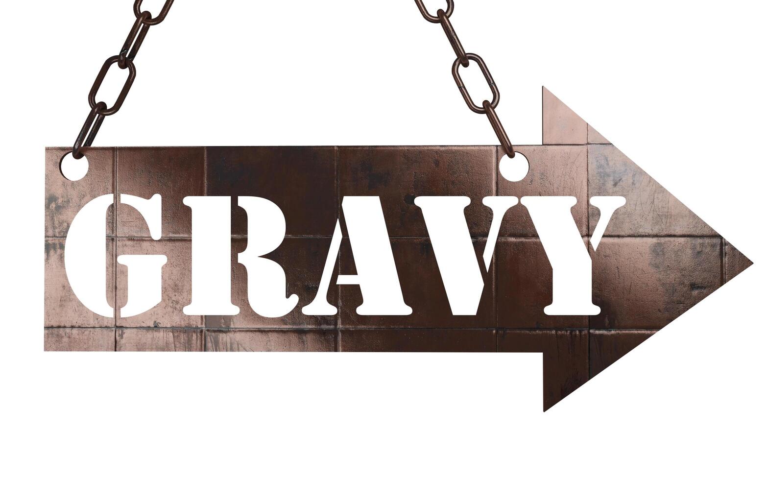 gravy word on metal pointer 6197939 Stock Photo at Vecteezy