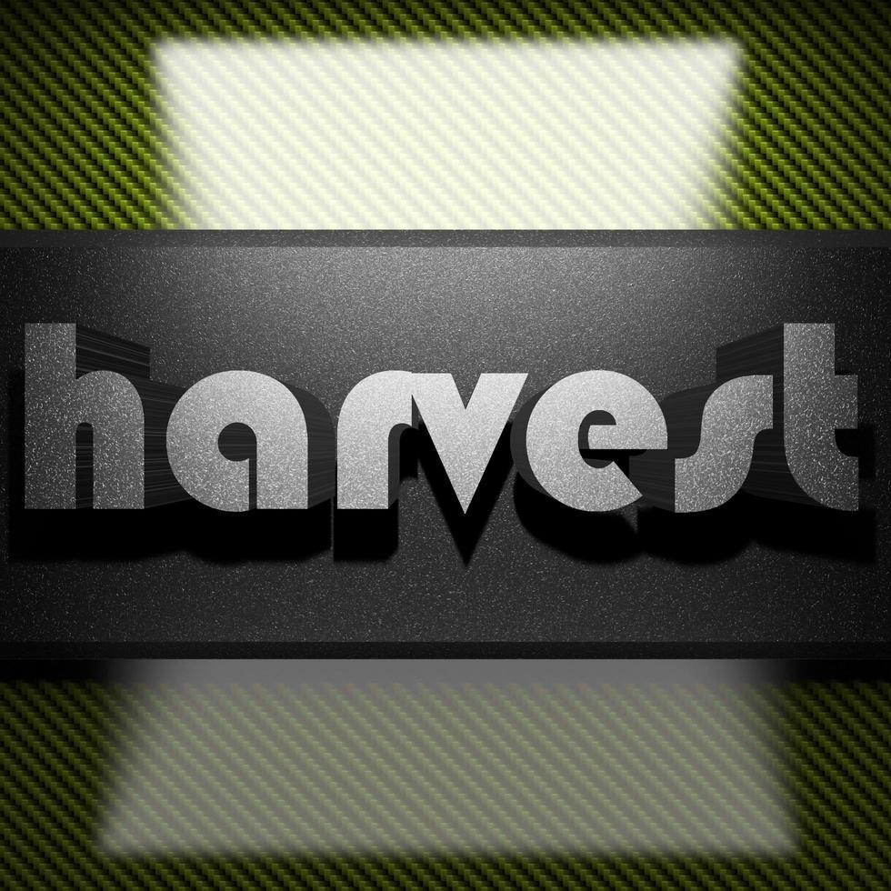 harvest word of iron on carbon photo