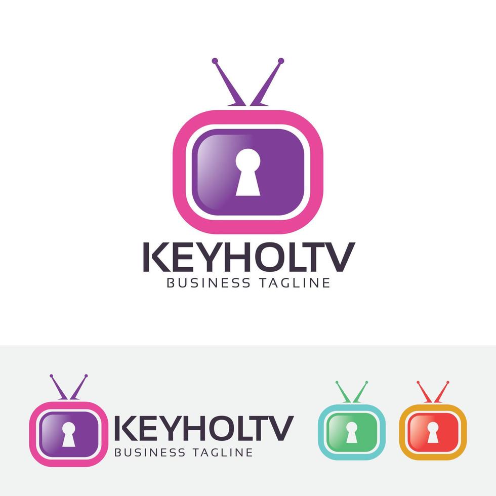 Keyhole media vector concept logo design