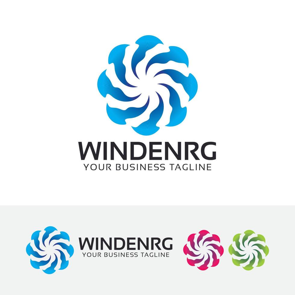 Wind energy vector logo template