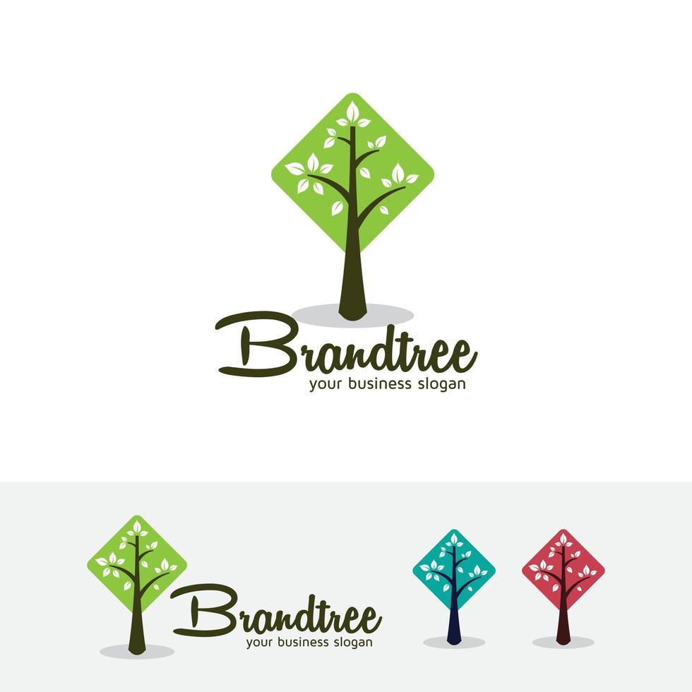 diseño de logotipo de vector de árbol