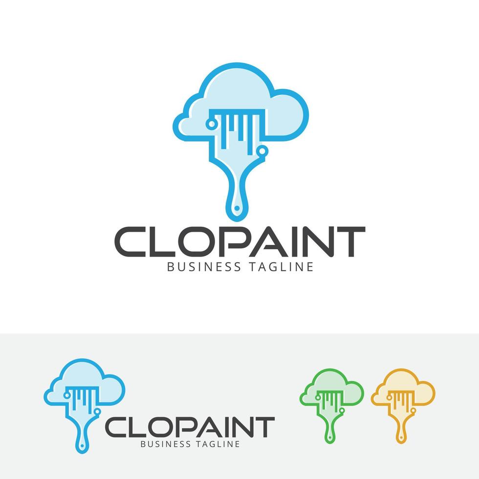 Cloud painting logo design vector