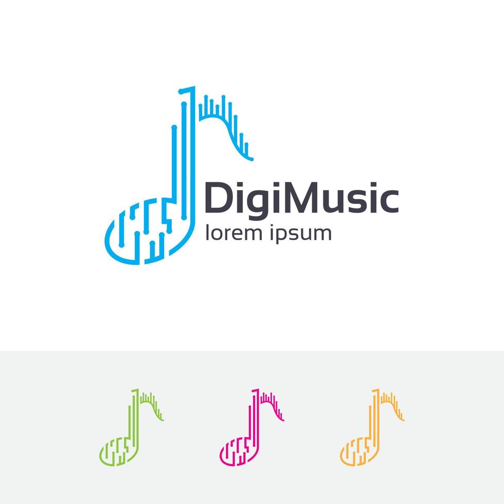 diseño de logotipo de música digital vector