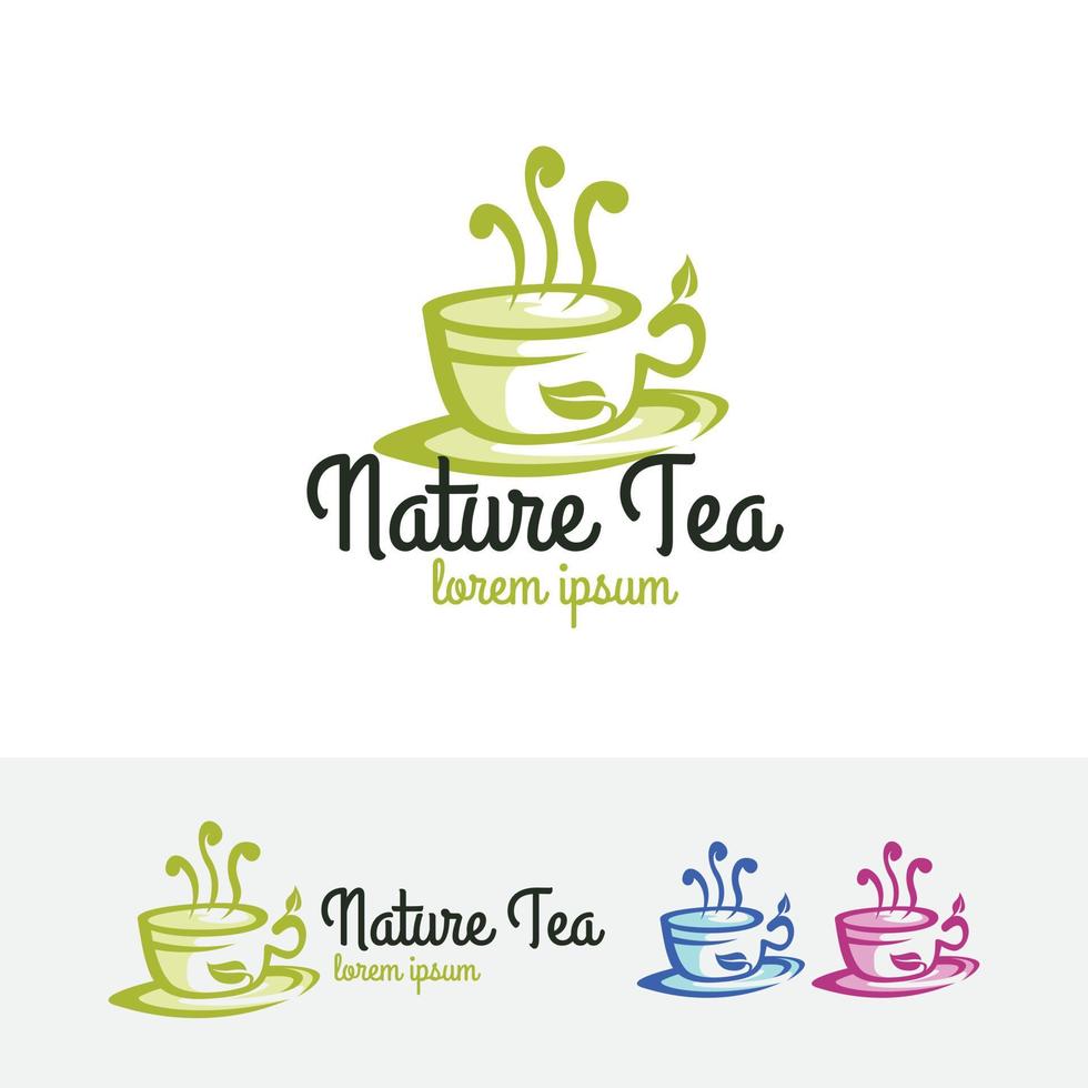 diseño de logotipo de té de hierbas vector