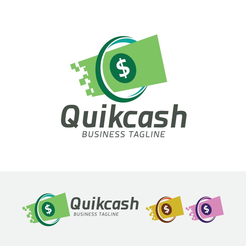 Quick cash logo design vector