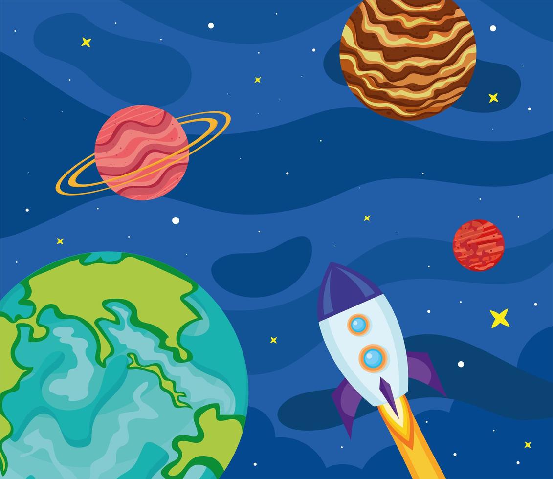 poster with planets vector