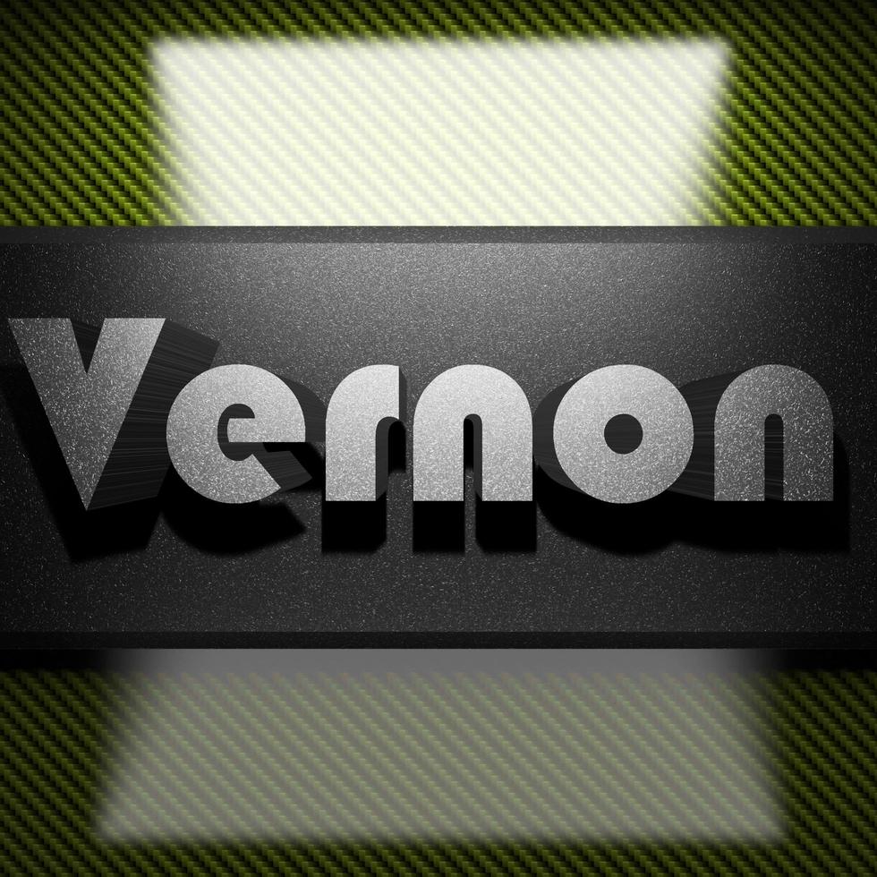 Vernon word of iron on carbon photo