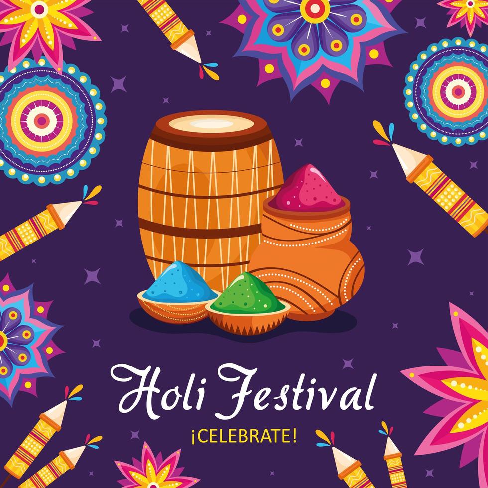 festival holi celebrate vector