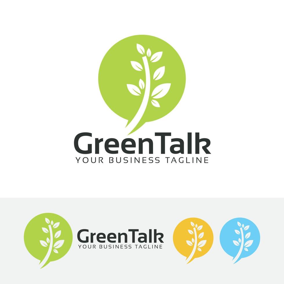 Green plant vector logo design