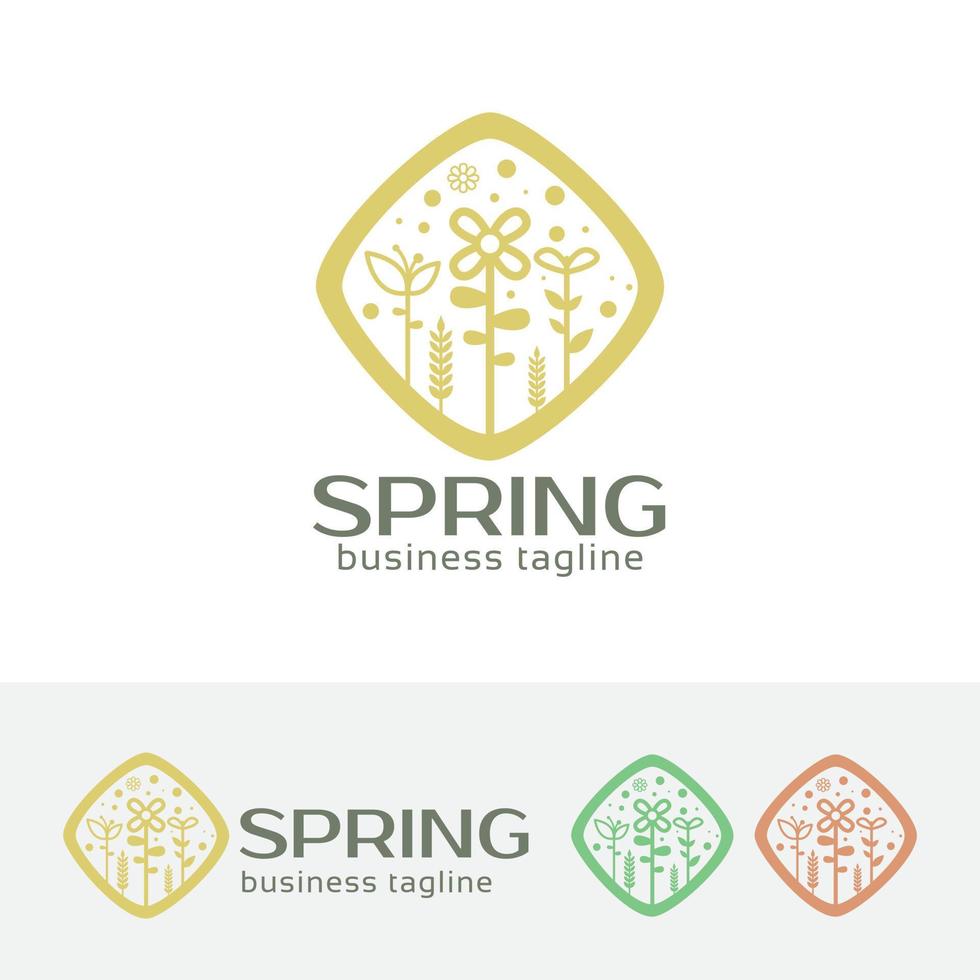 Spring vector logo template