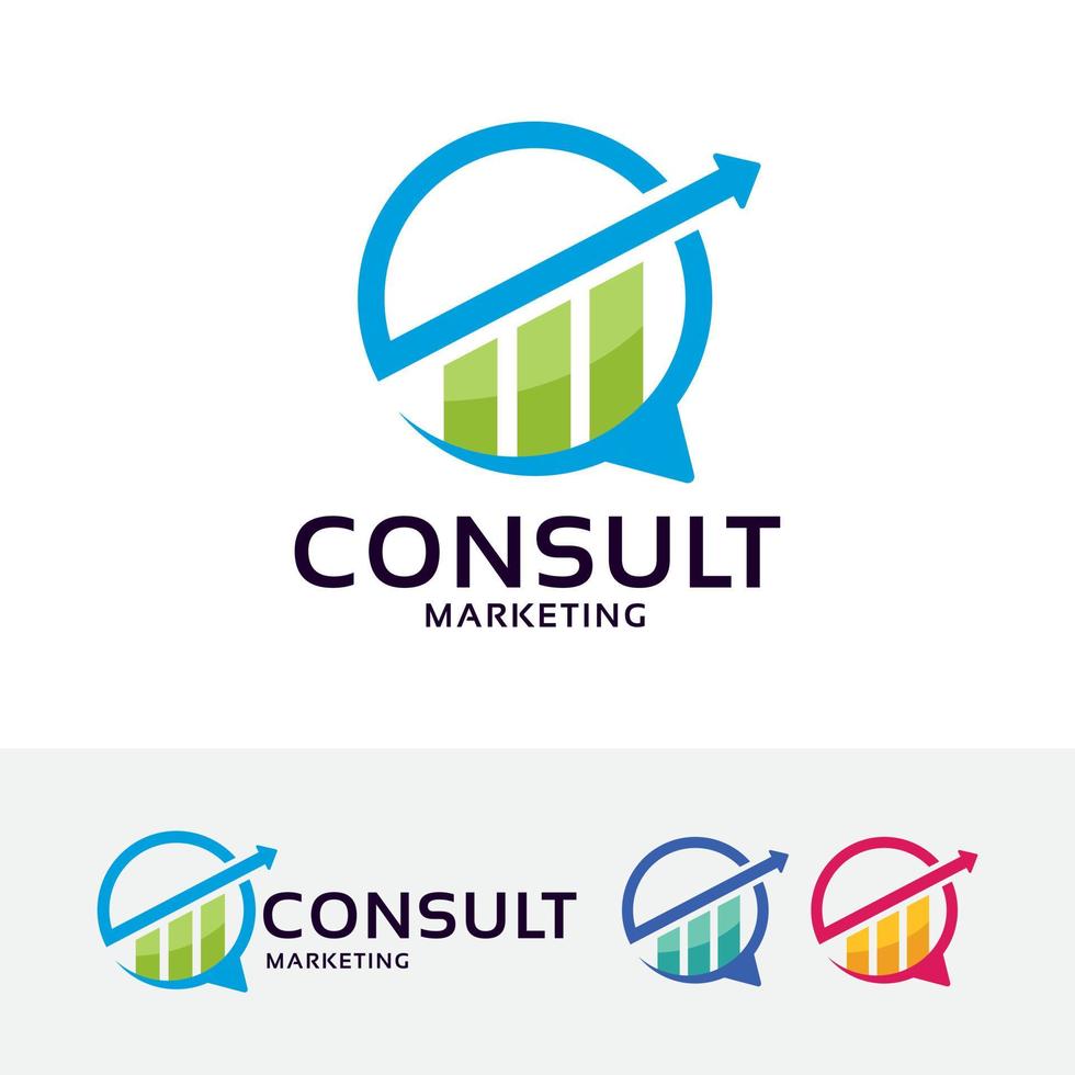 diseño de logotipo de consulta de marketing vector