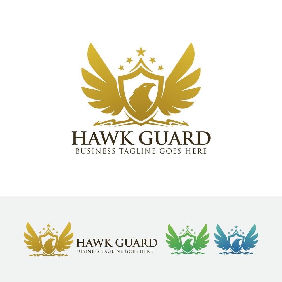 Hawk guard vector logo design