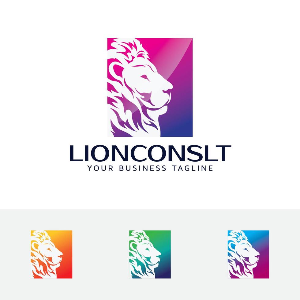 Lion silhouette logo design vector