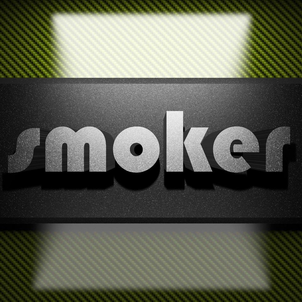 smoker word of iron on carbon photo