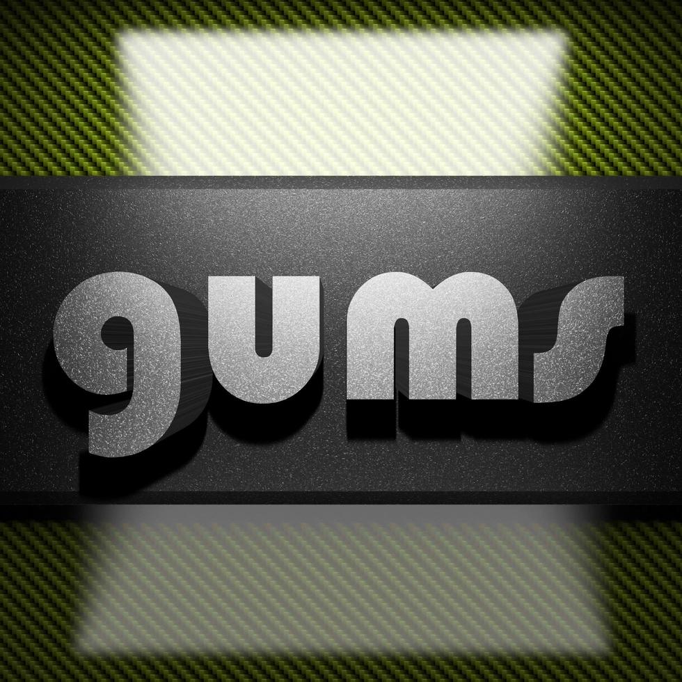 gums word of iron on carbon photo