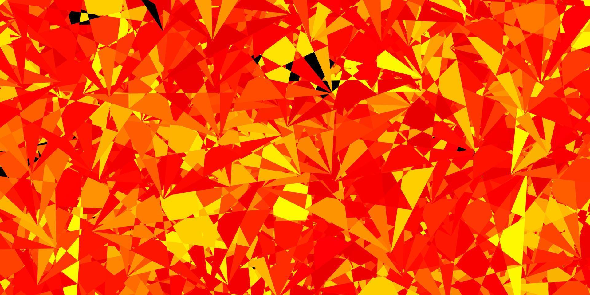 patrón de vector rojo oscuro, amarillo con formas poligonales.