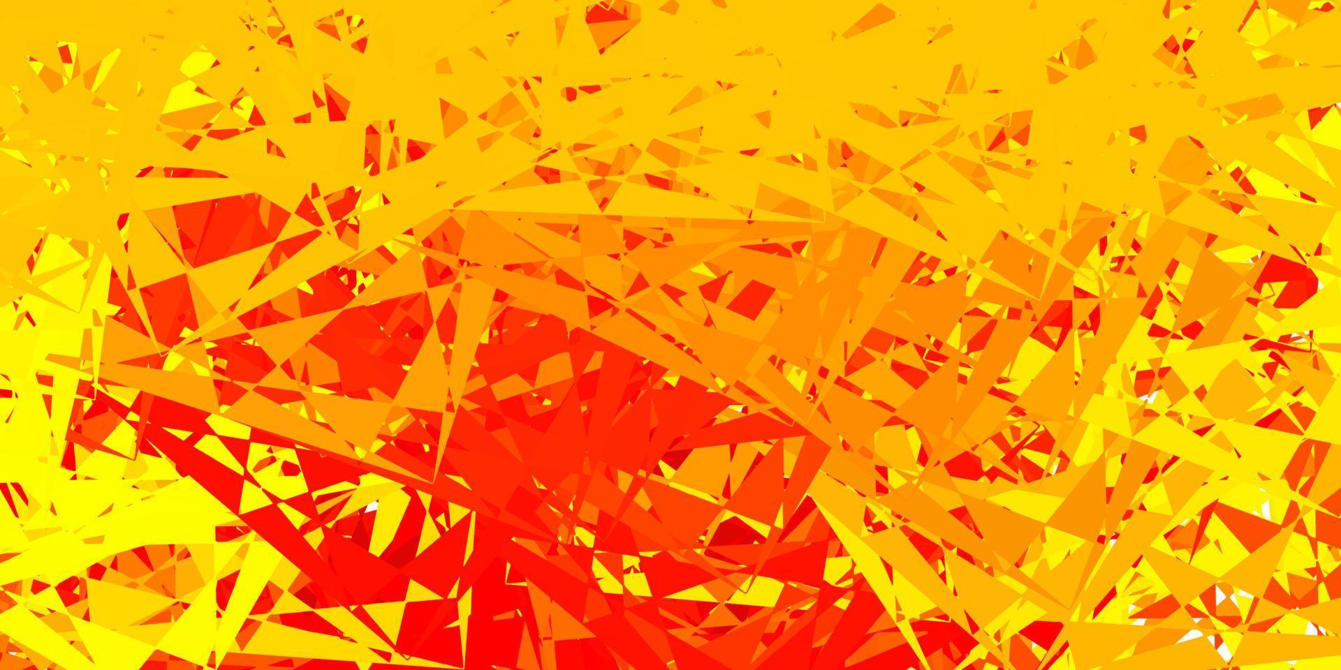 Light red, yellow vector texture with random triangles.