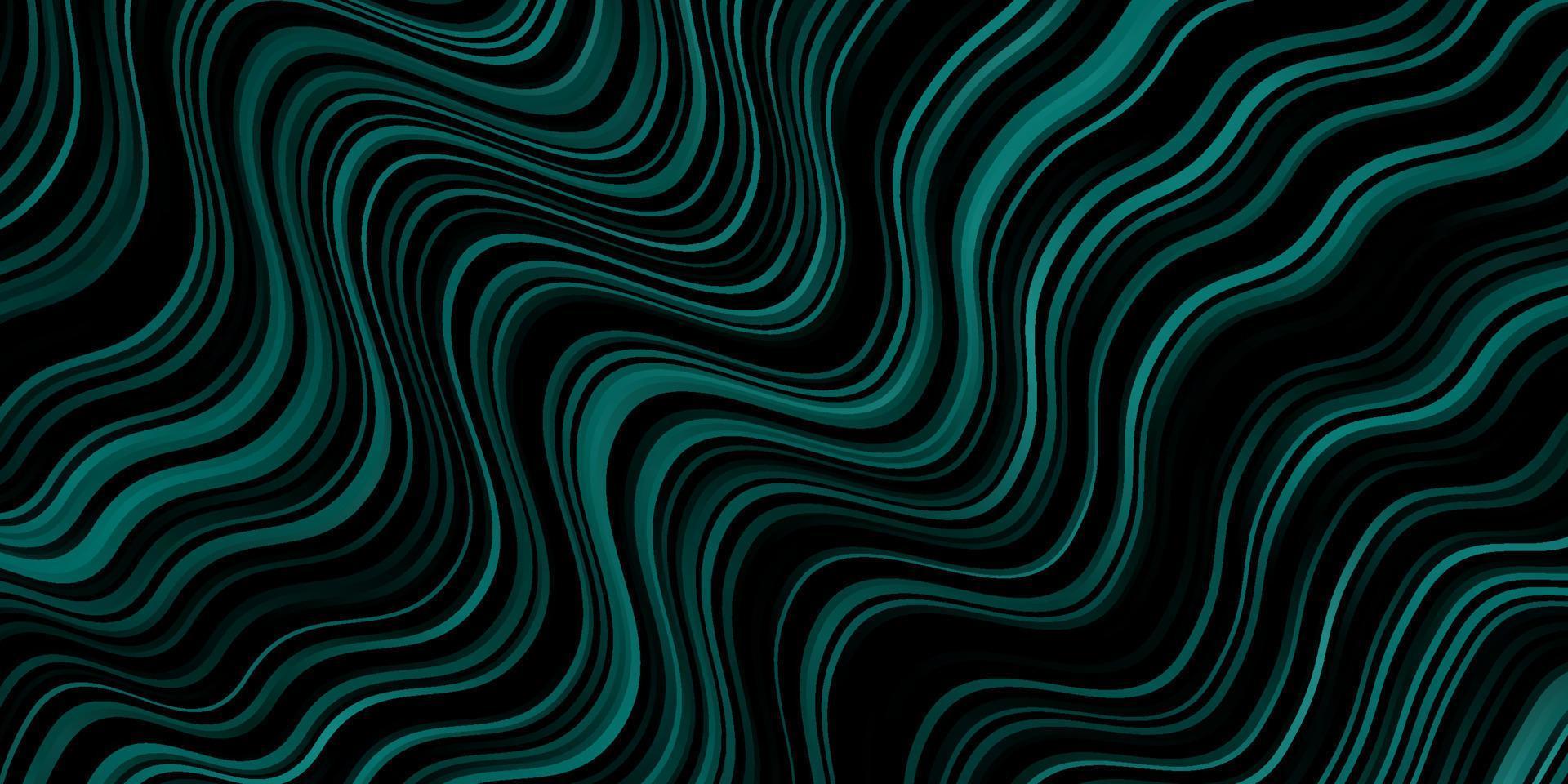 Dark Green vector backdrop with curves.