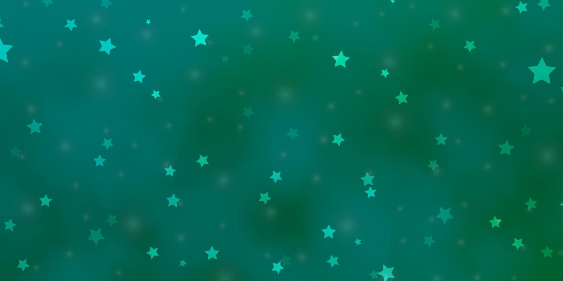 Light Green vector background with small and big stars.