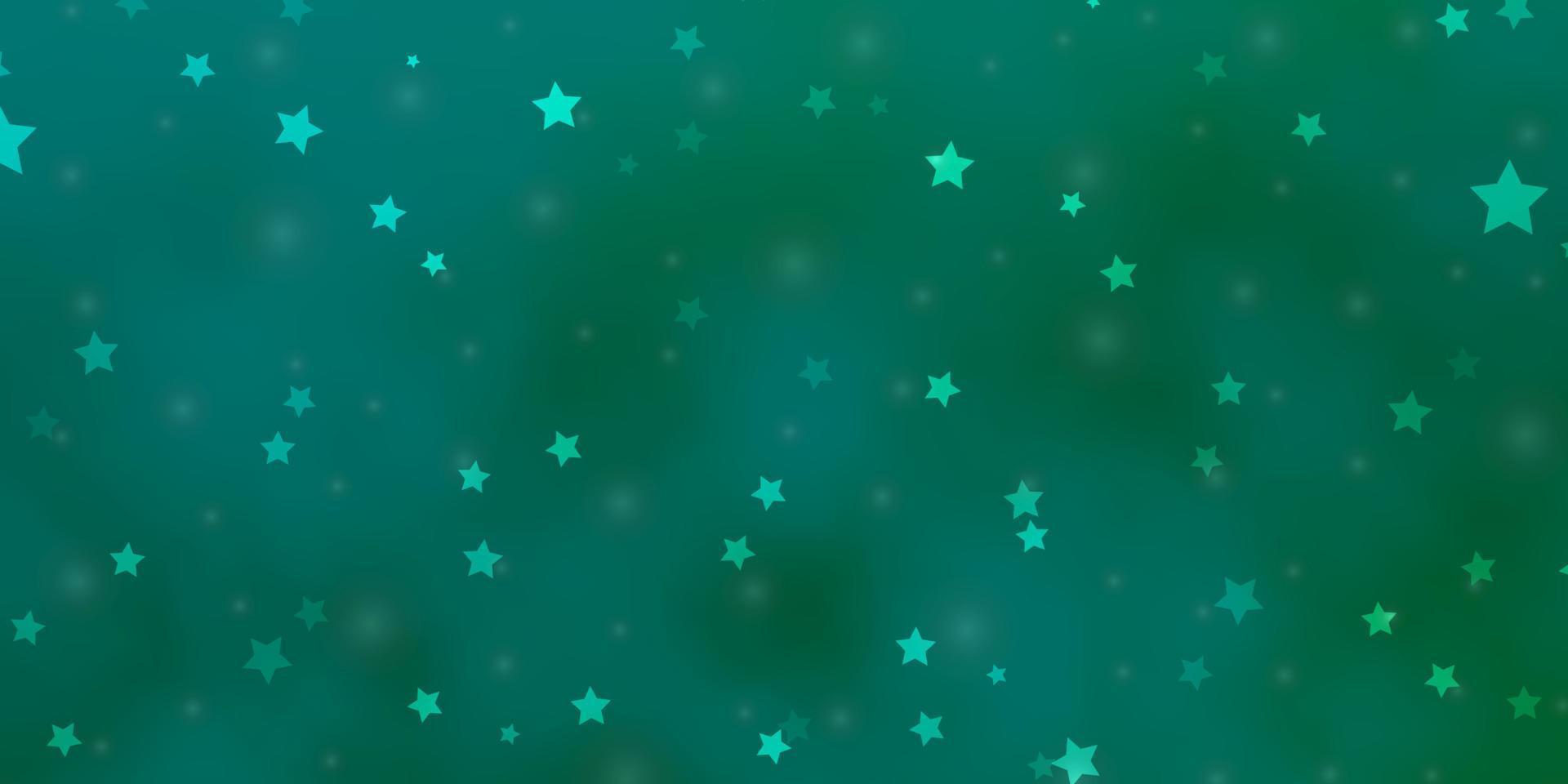 Light Green vector background with small and big stars.