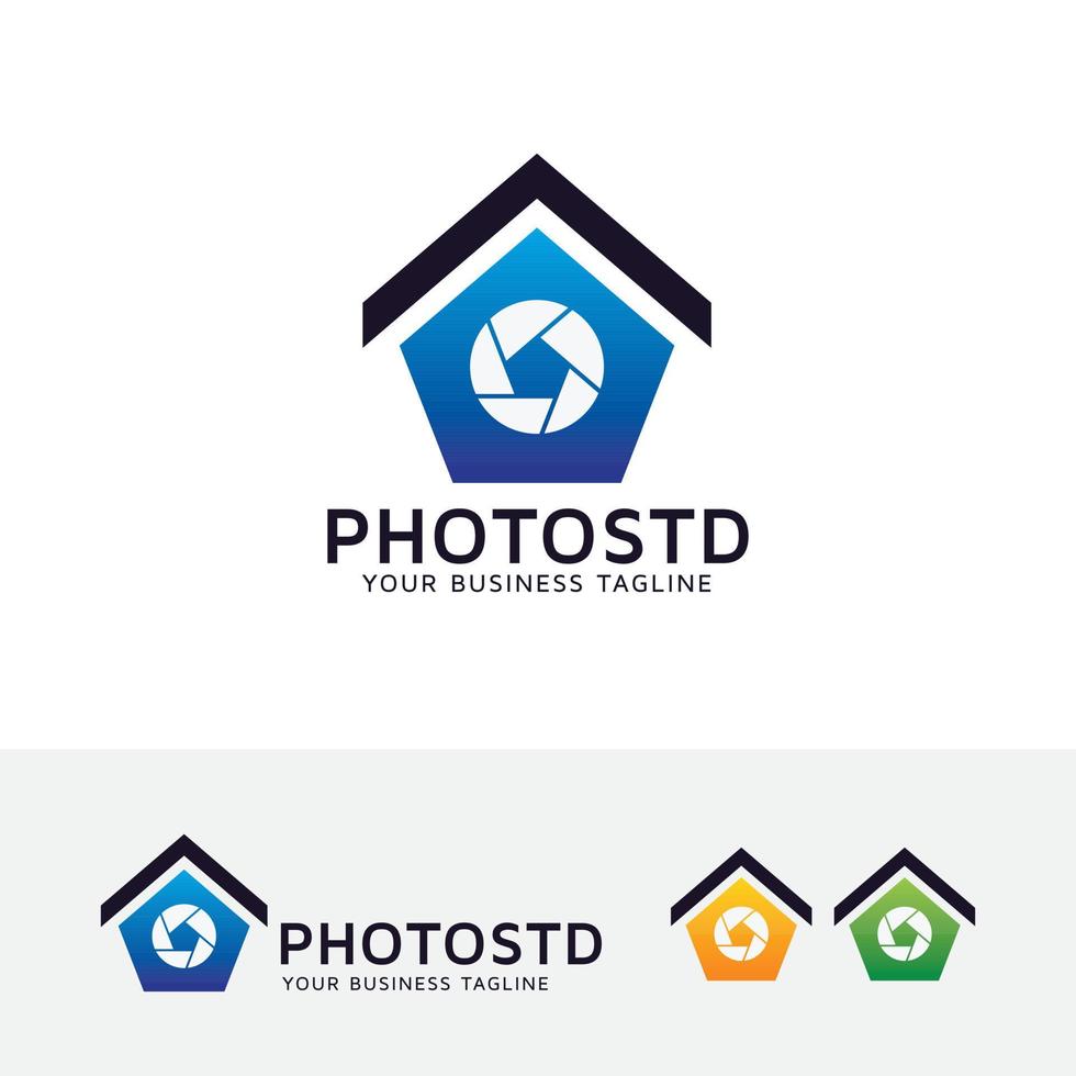 diseño de logotipo de estudio fotográfico vector