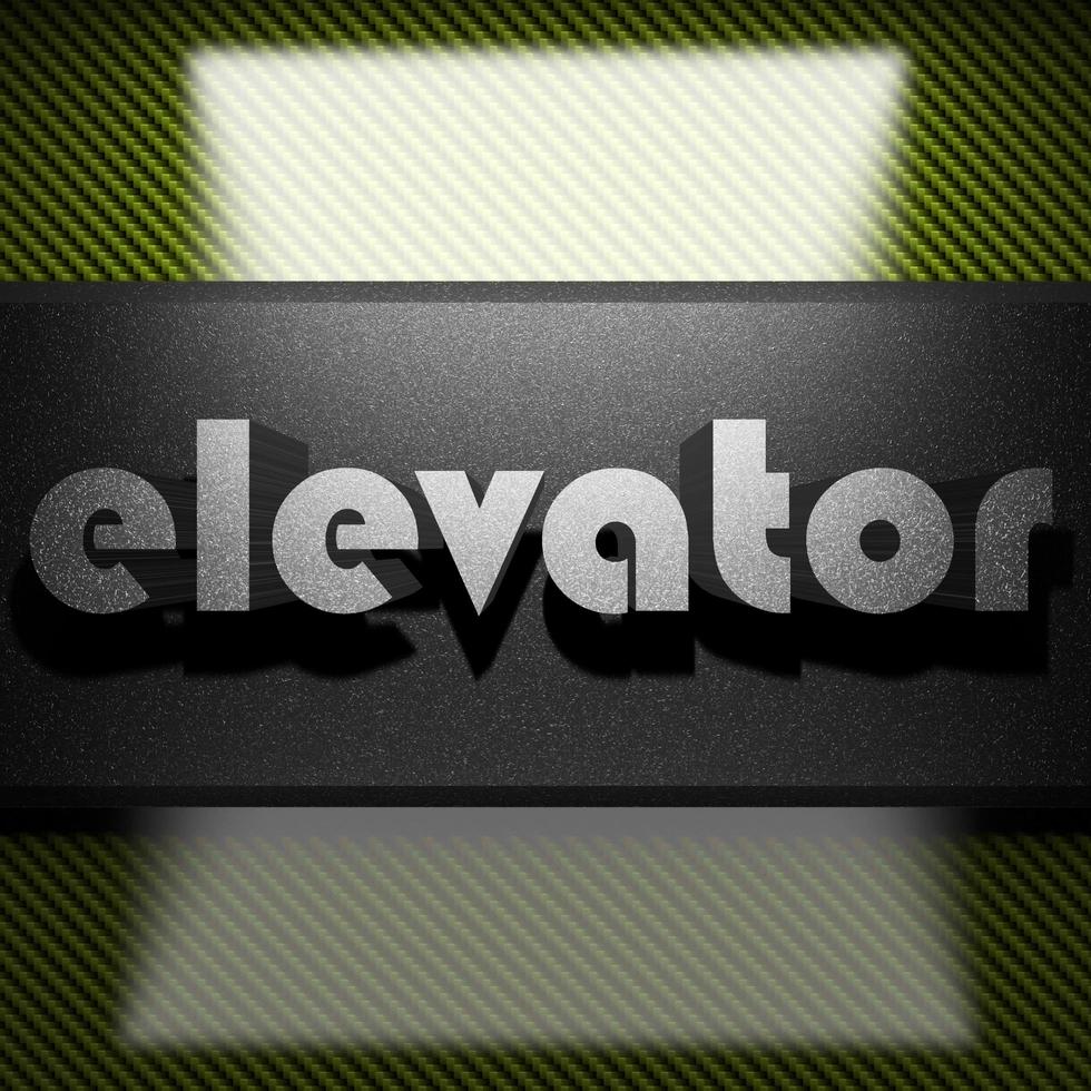 elevator word of iron on carbon photo