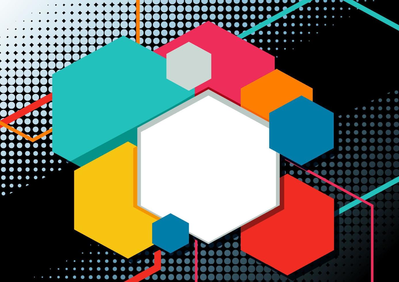 Abstract hexagon background design template vector