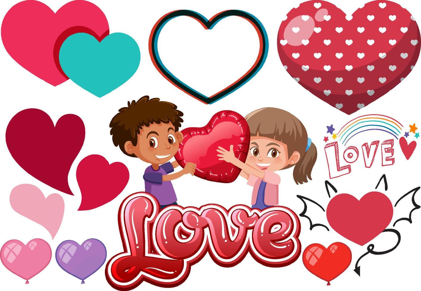 Valentine theme with many hearts vector