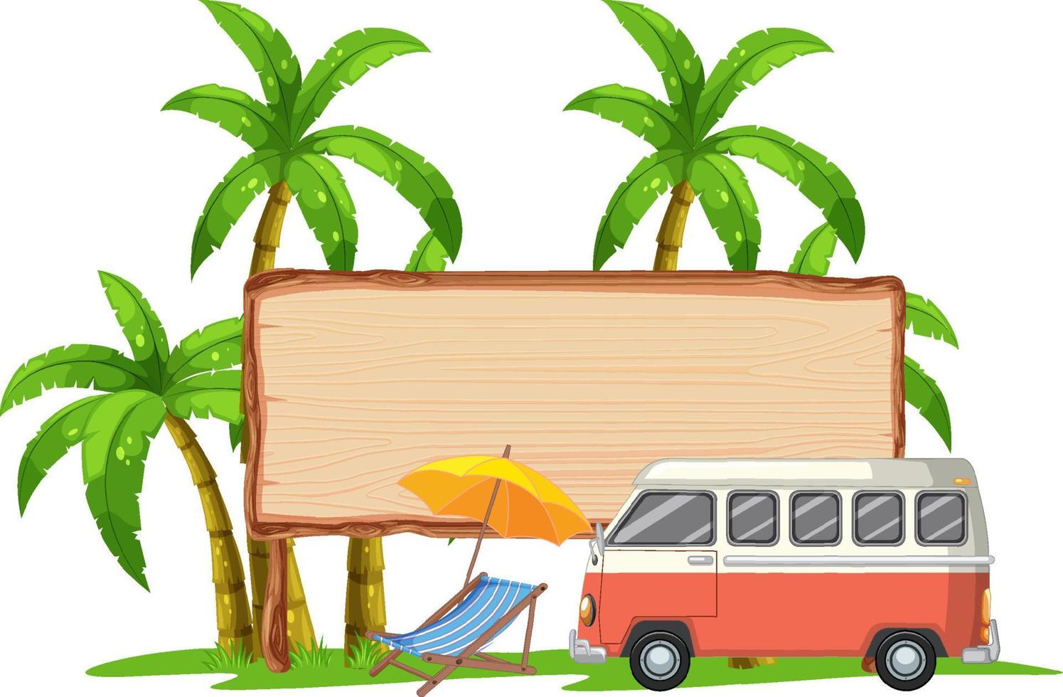banner de madera aislado con tema de vacaciones vector
