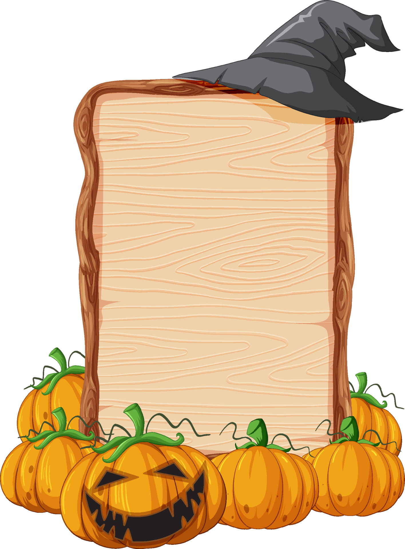 Isolated wooden banner with witch theme 6198940 Vector Art at Vecteezy