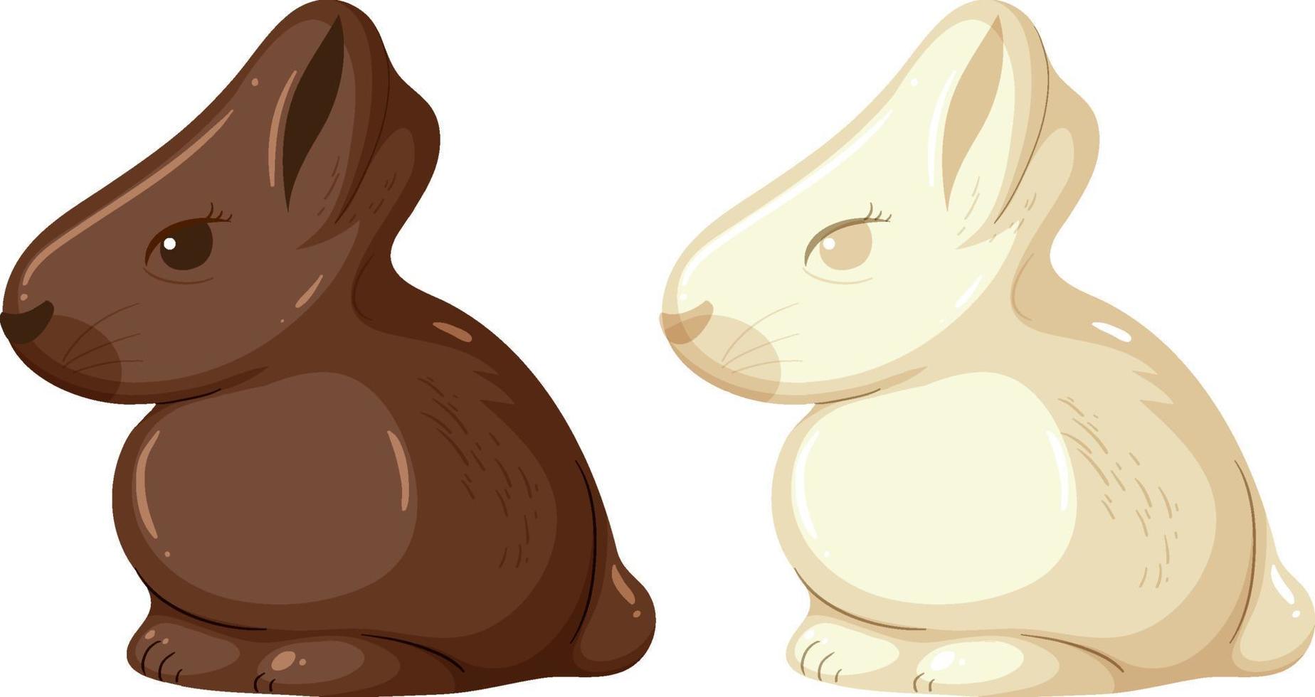 Chocolate bunny with dark and white vector