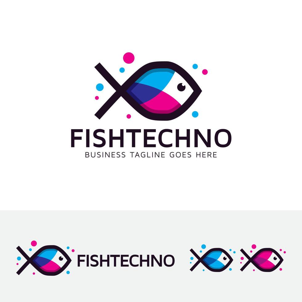 Fish logo design template vector