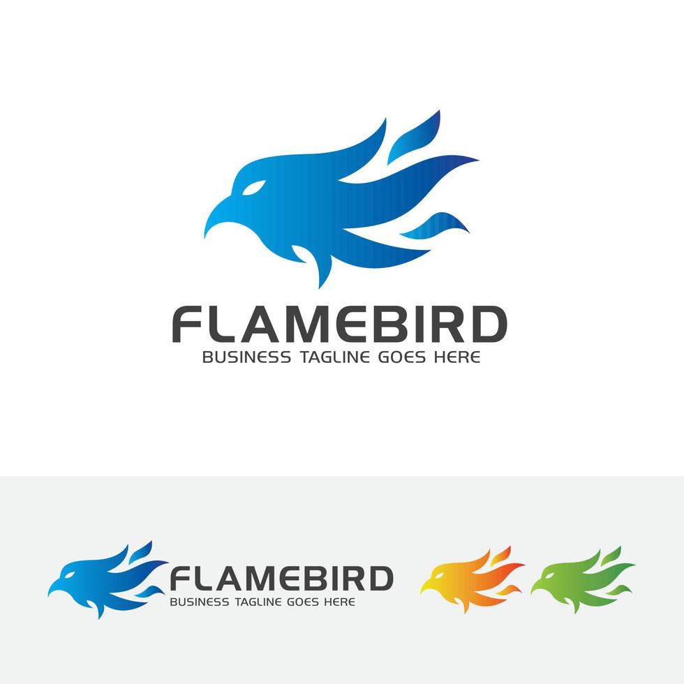 Flame bird logo design template vector