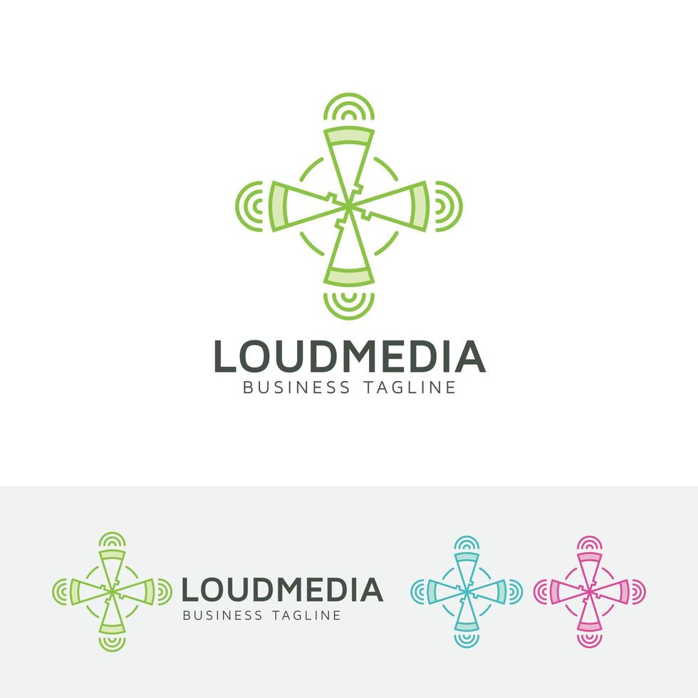 Loud media vector logo design template