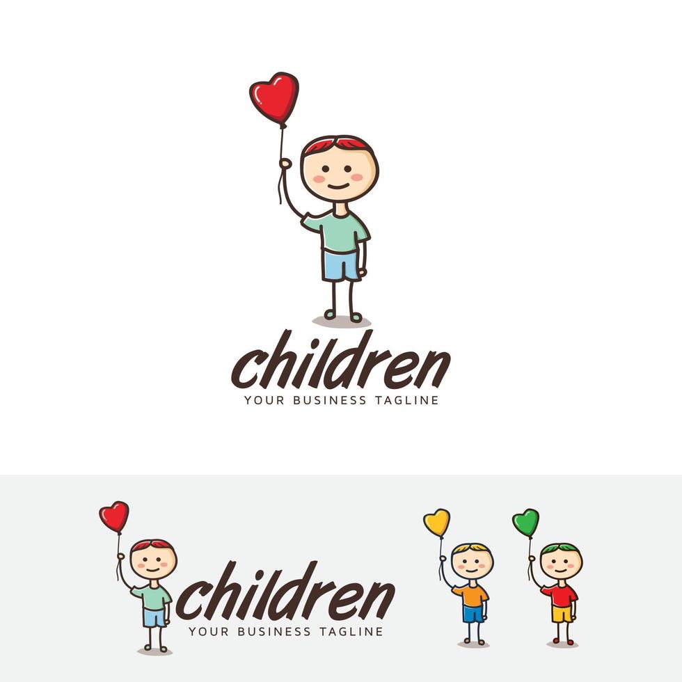 Children vector logo design