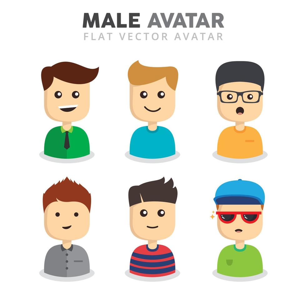 Set vector of male avatars