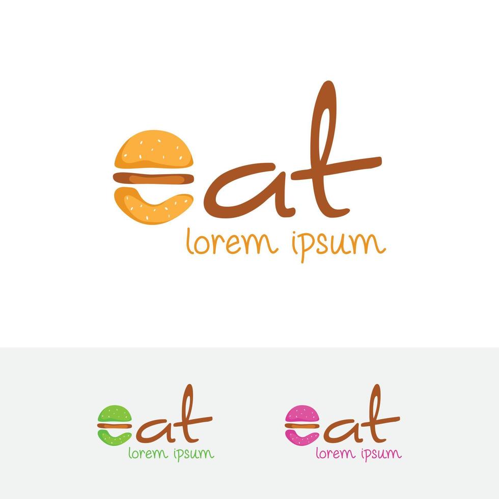 Eat food logo design vector