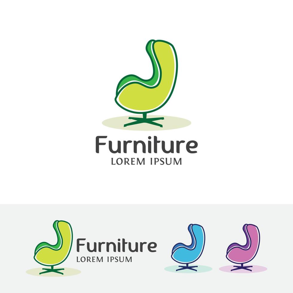 diseño de logotipo de concepto de muebles vector