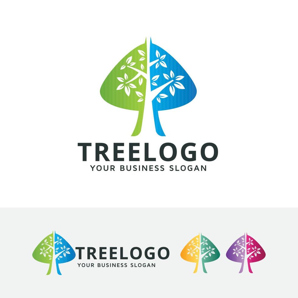 diseño de logotipo de concepto de árbol vector