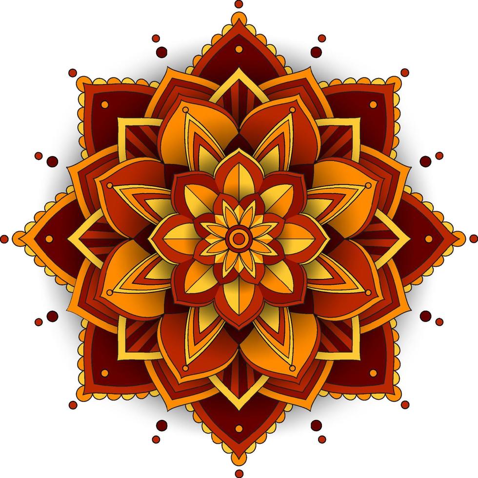 Vintage mandala with thin lines vector