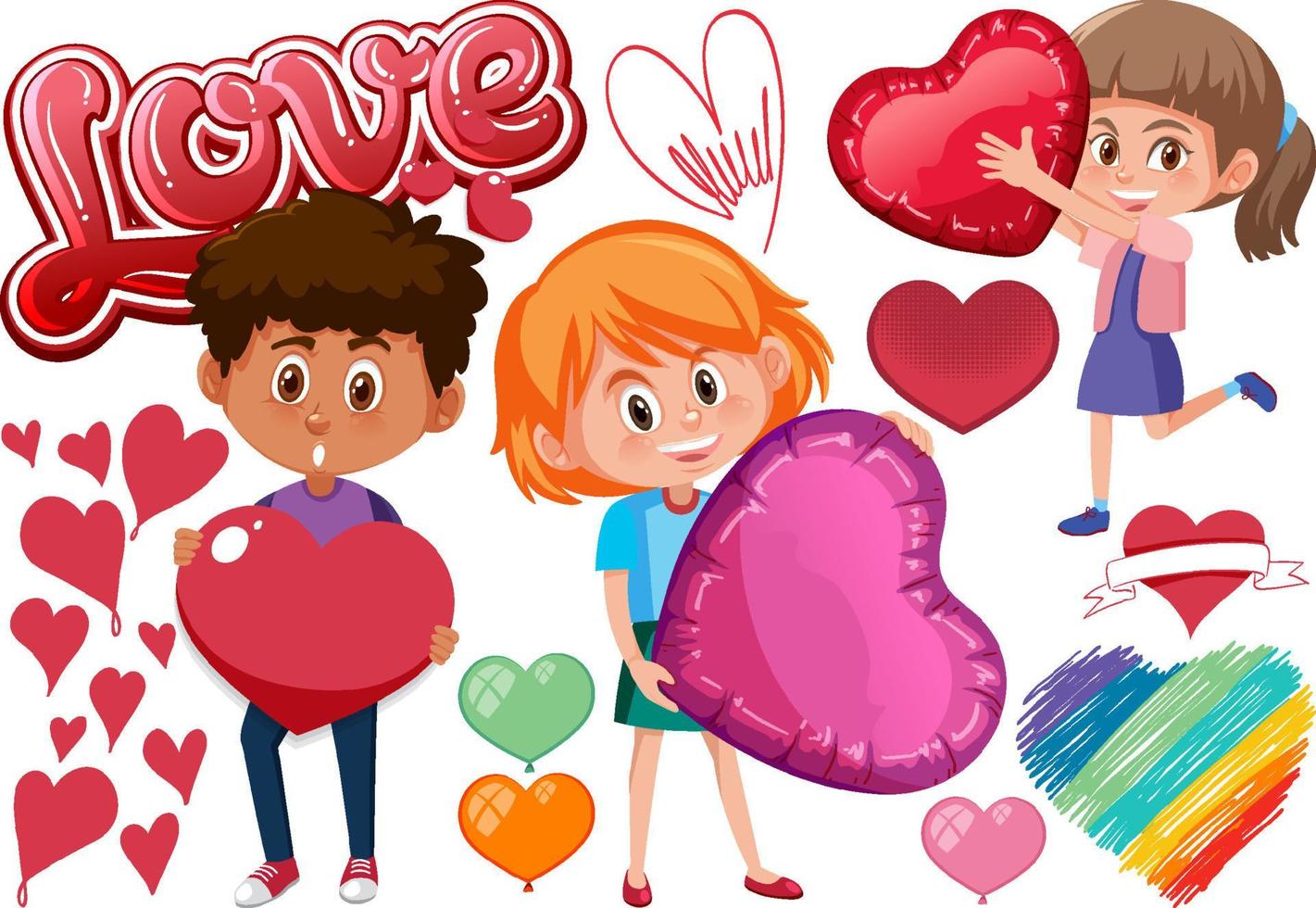 Valentine theme with many hearts vector