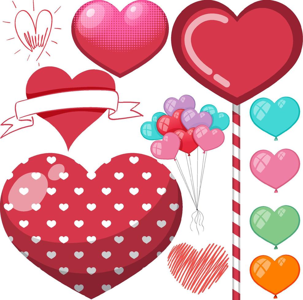 tema de San Valentín con muchos corazones vector