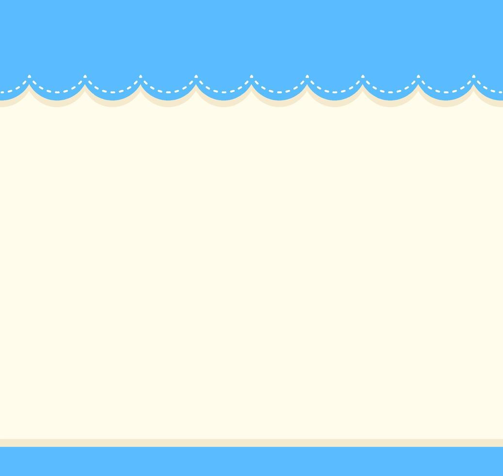 Cute blank blue color border for worksheet vector
