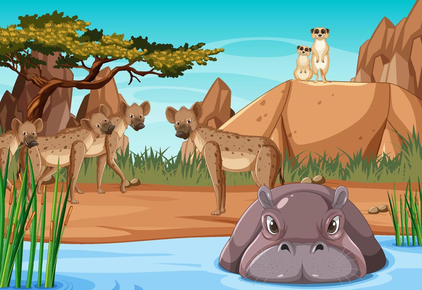 Wild animals in dry forest 446198 Vector Art at Vecteezy