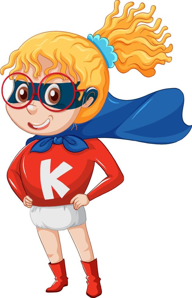 Little girl in superhero costume vector