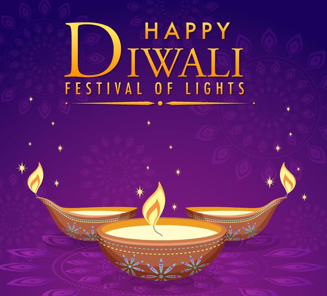 Diwali Indian festival of lights vector